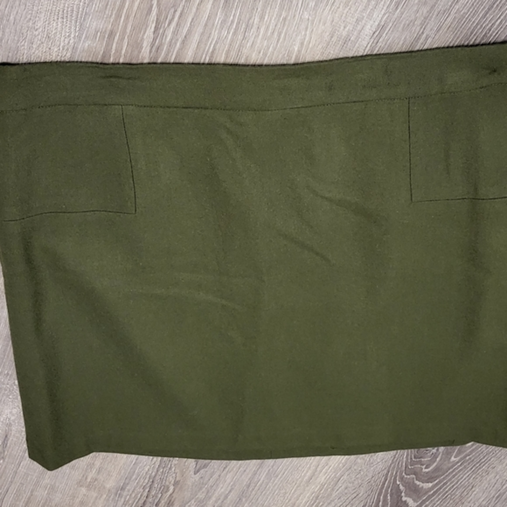 Willi Smith Women's Skirt, Size 10, Dark Green, Wool Lined, Knee Length, Classic